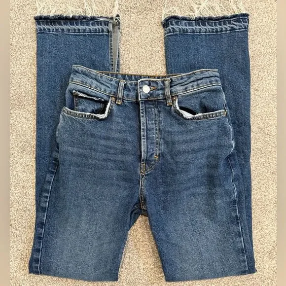 Free People We The Free Emmy Bootcut Split Hem Jeans 26 EUC